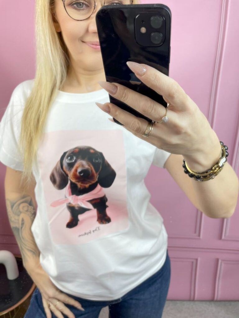 Koszulka Dog - Pudrowy Róż