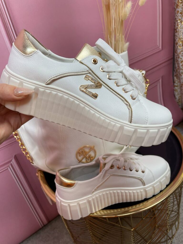 Sneakersy na Platformie ze Skórzaną Wkładką Zeta