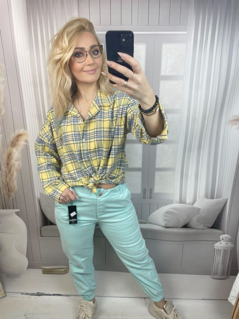 Spodnie Sztruksowe Joggery - Mięta