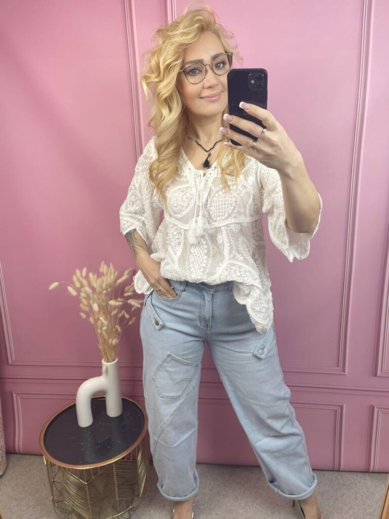 Spodnie Baloon z Kieszonką Na Przodzie