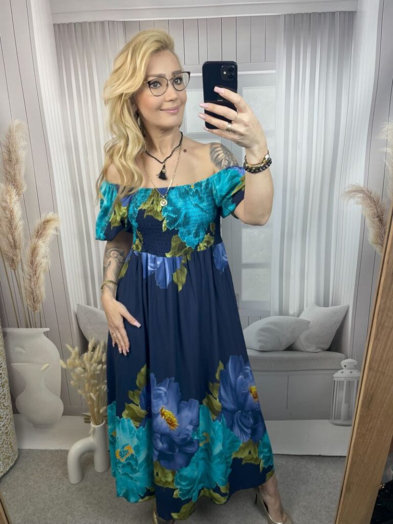 Sukienka Hiszpanka  Maxi - Granat