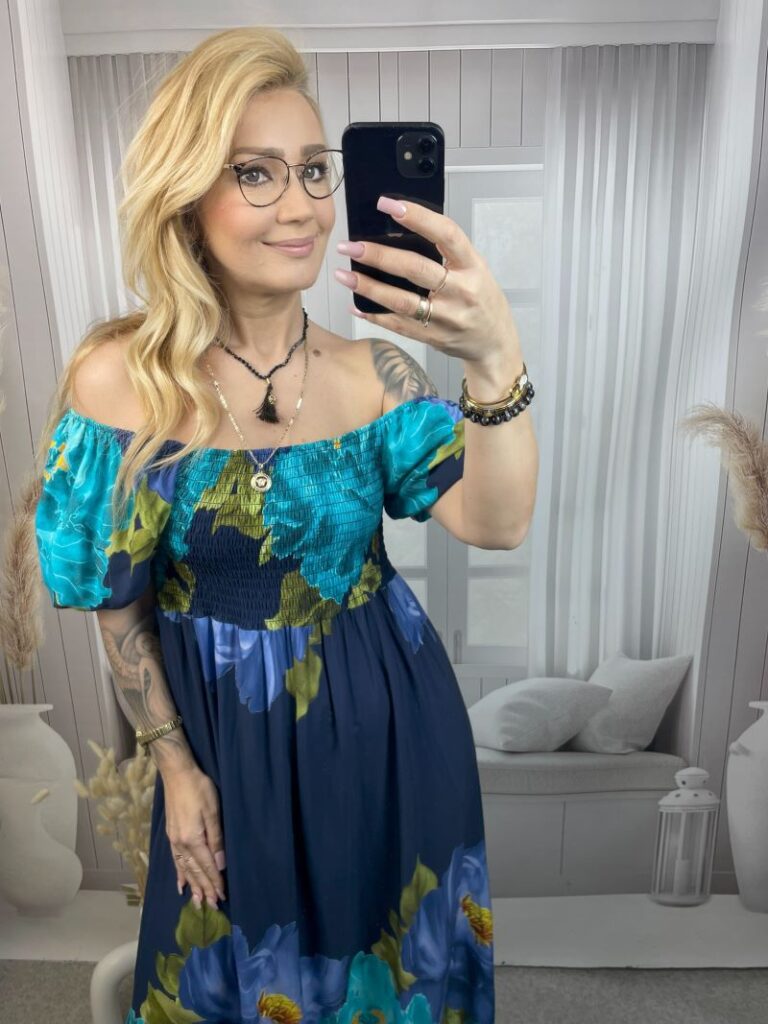 Sukienka Hiszpanka  Maxi - Granat