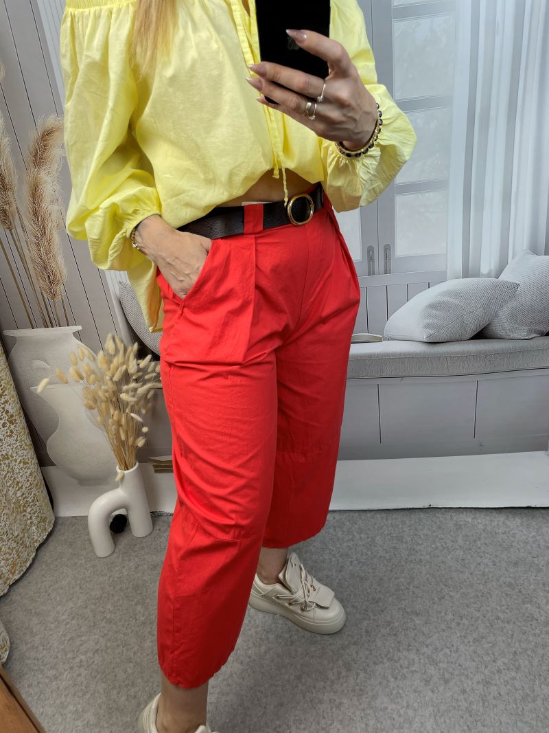 Spodnie Ballon 100% Bawełna - Czerwone Spodnie Ballon 100% Bawełna - Czerwone