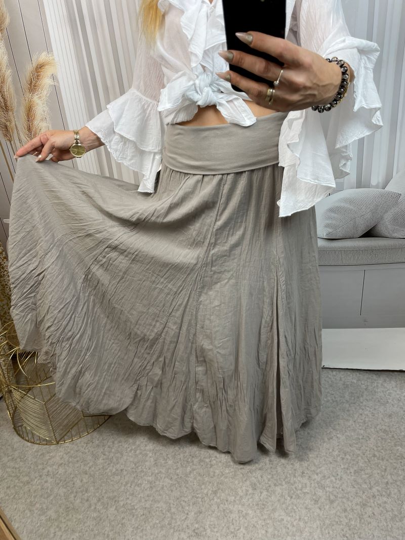 Spódnica Maxi 100% Bawełna - Fango Spódnica Maxi 100% Bawełna - Fango