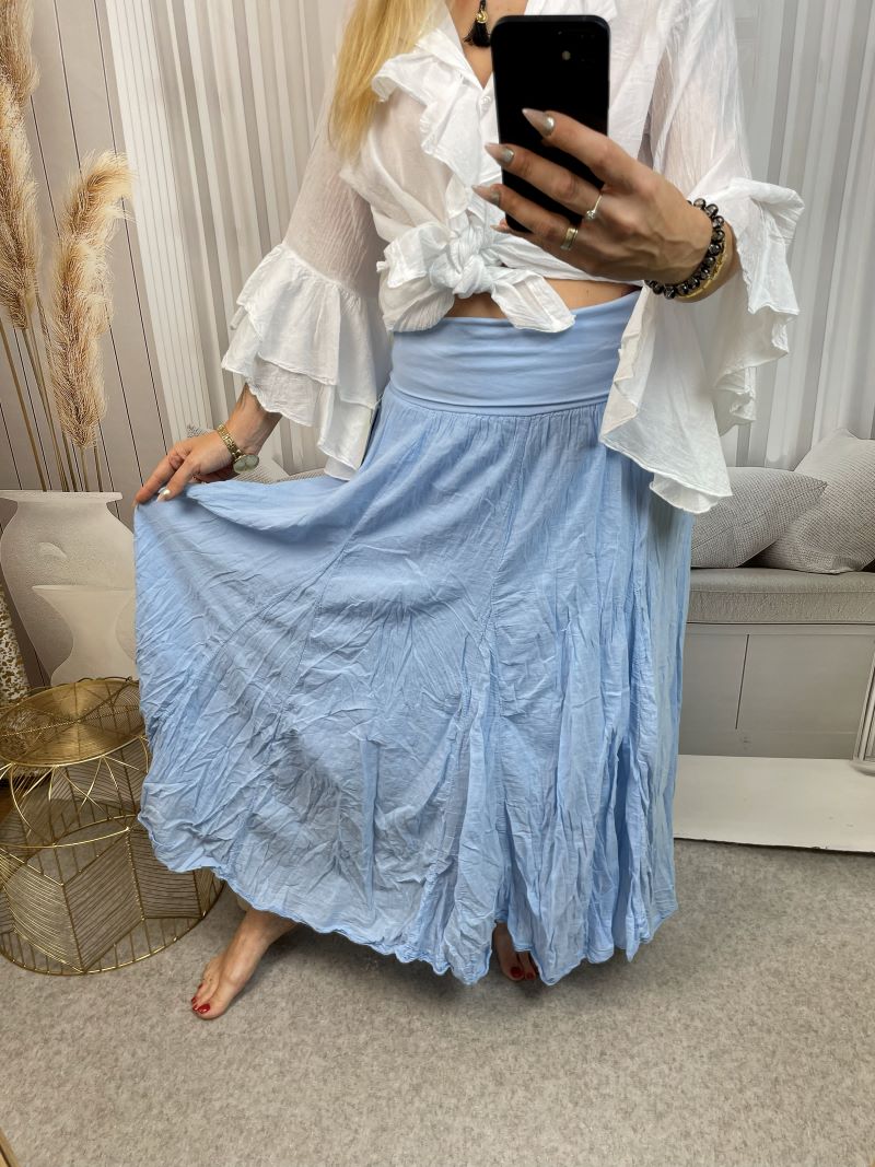 Spódnica Maxi 100% Bawełna - Błękit Spódnica Maxi 100% Bawełna - Błękit