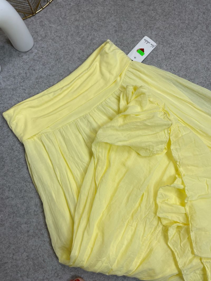 Spódnica Maxi 100% Bawełna - Pastelowy Żółty Spódnica Maxi 100% Bawełna - Pastelowy Żółty