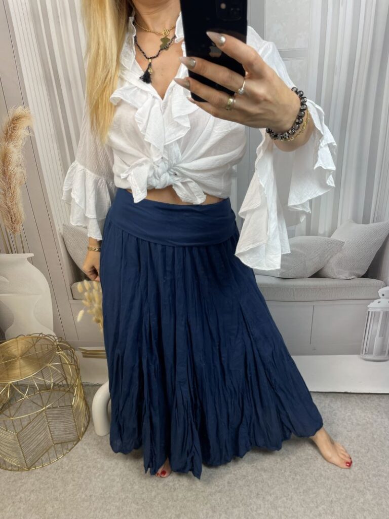 Spódnica Maxi 100% Bawełna - Granat Spódnica Maxi 100% Bawełna - Granat