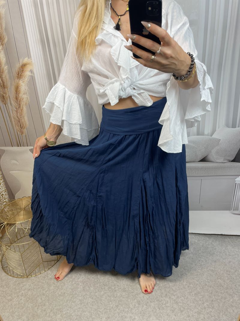 Spódnica Maxi 100% Bawełna - Granat Spódnica Maxi 100% Bawełna - Granat