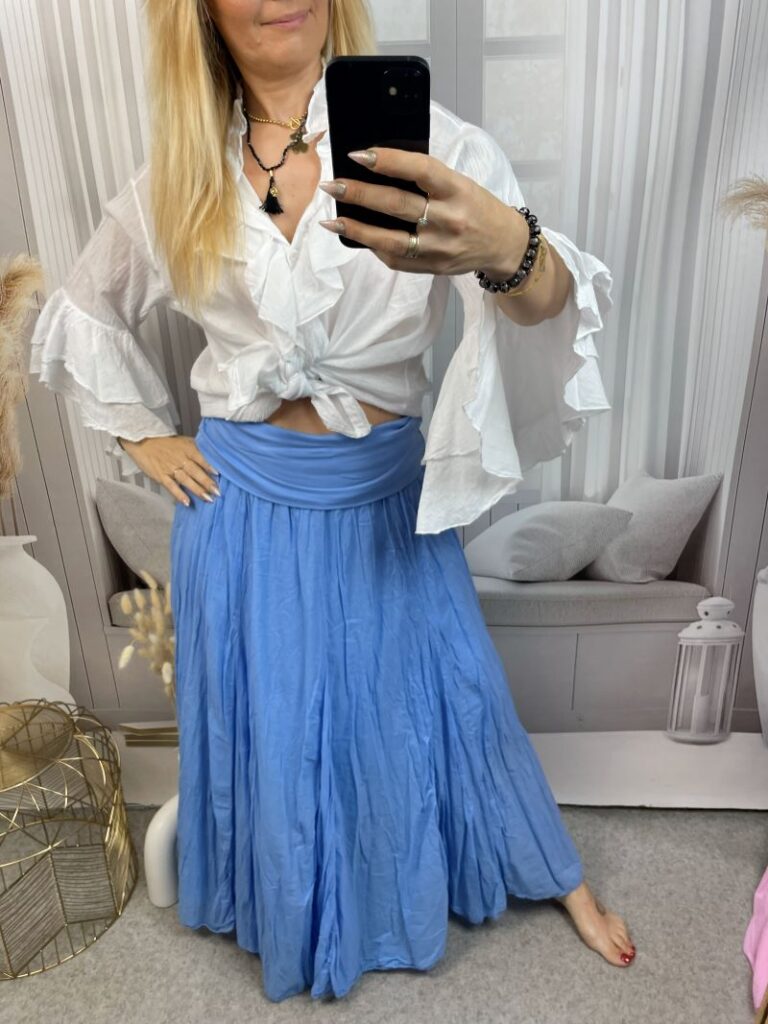 Spódnica Maxi 100% Bawełna - Niebieska Spódnica Maxi 100% Bawełna - Niebieska