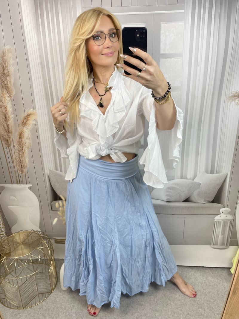 Spódnica Maxi 100% Bawełna - Błękit Spódnica Maxi 100% Bawełna - Błękit