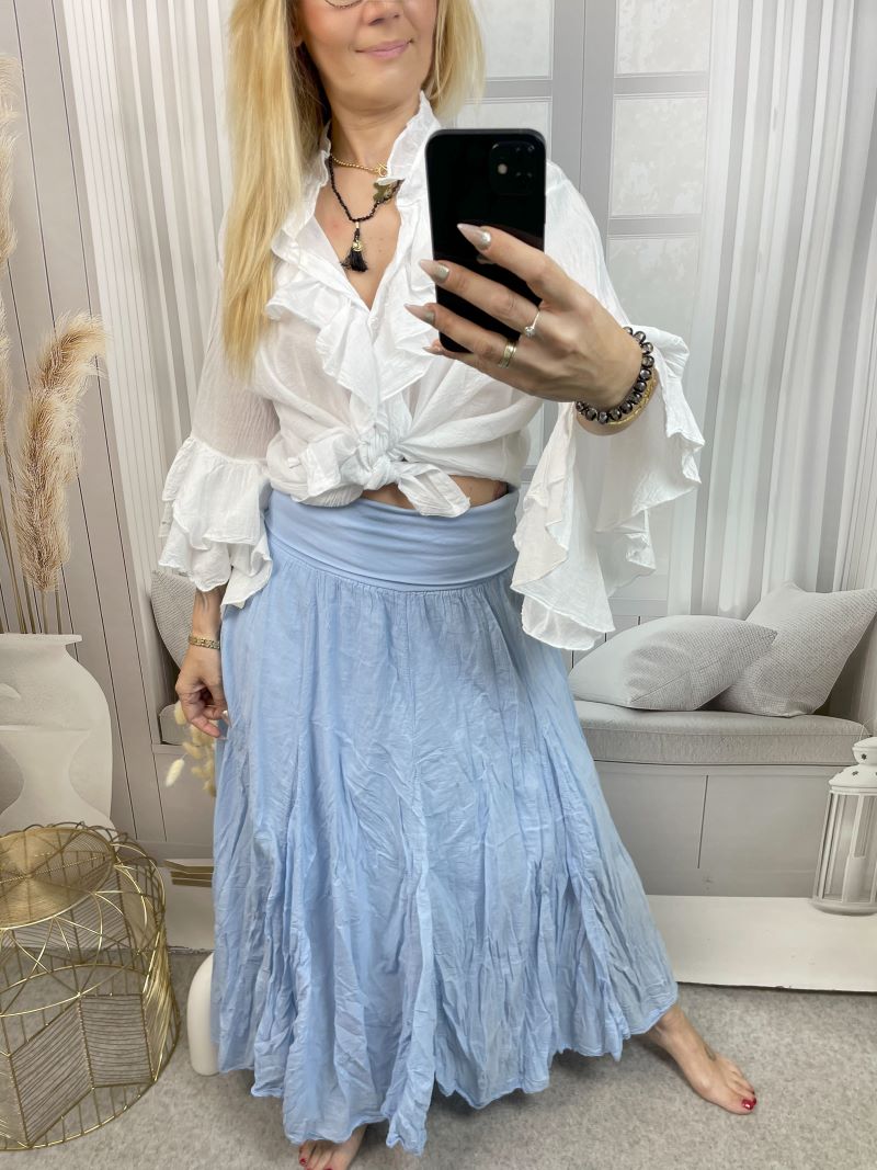 Spódnica Maxi 100% Bawełna - Błękit Spódnica Maxi 100% Bawełna - Błękit