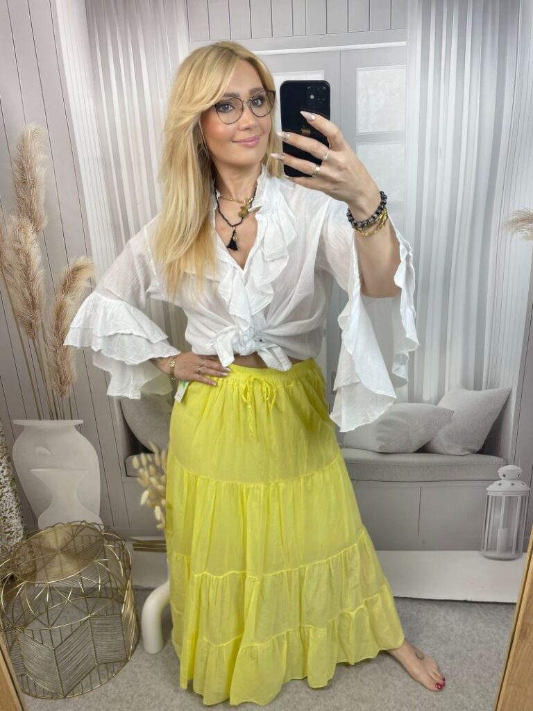 Spódnica Maxi 100% Bawełna - Żółta
