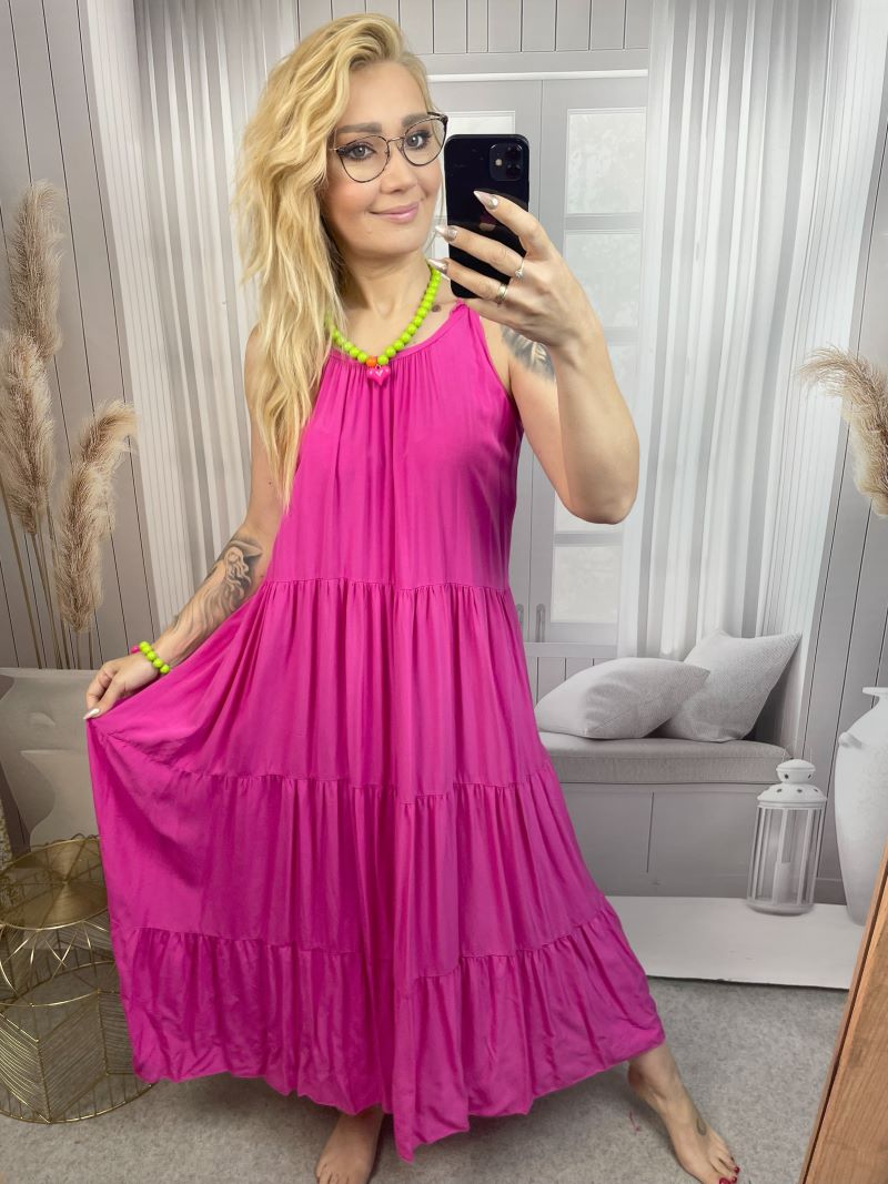Sukienka Maxi 100% Wiskoza - Róż Sukienka Maxi 100% Wiskoza - Róż