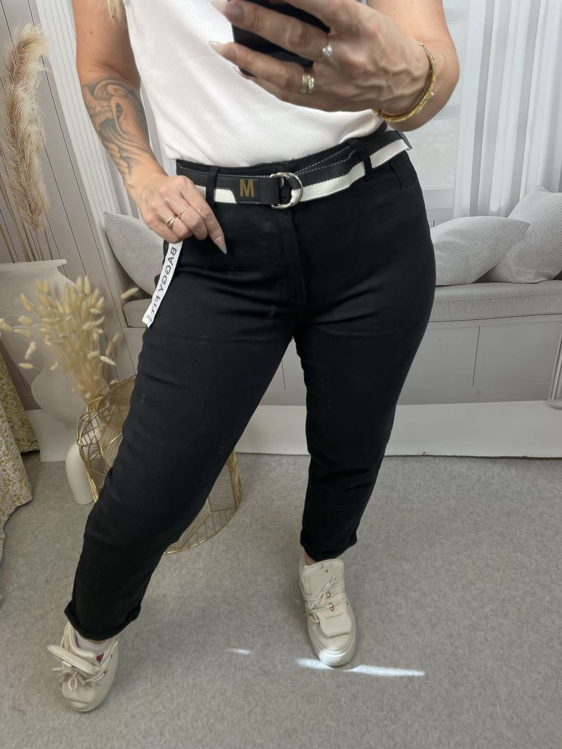 Spodnie Jeansowe Baggy Fit - Czerń Spodnie Jeansowe Baggy Fit - Czerń