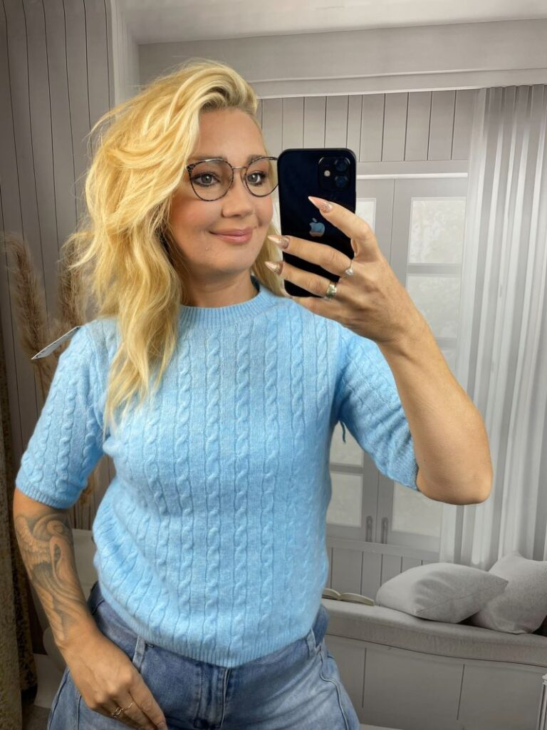 Sweter w Warkocze - Błękit