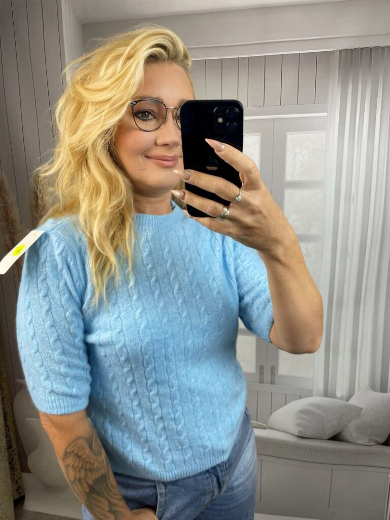 Sweter w Warkocze - Błękit