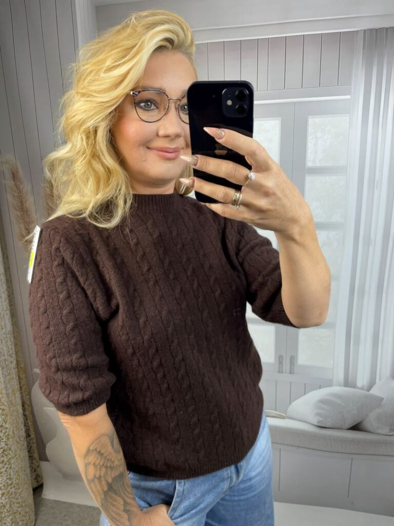 Sweter w Warkocze - Czekolada