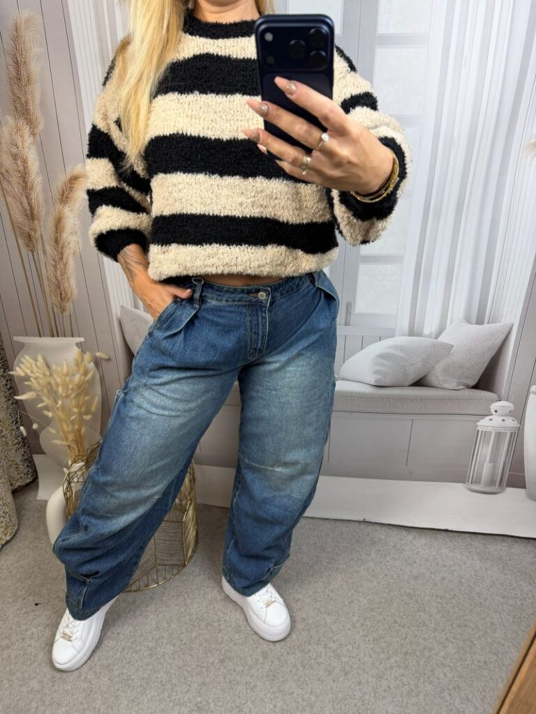 Spodnie Jeansowe Balloon Fit Spodnie Jeansowe Balloon Fit