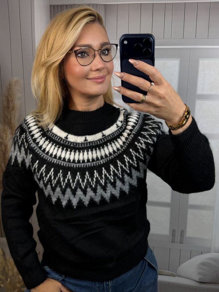 Sweter Zygzak - Czerń