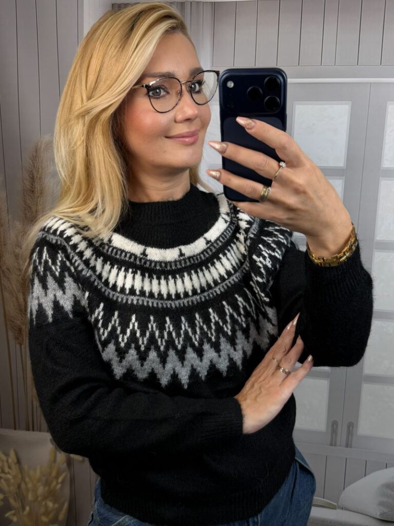 Sweter Zygzak - Czerń