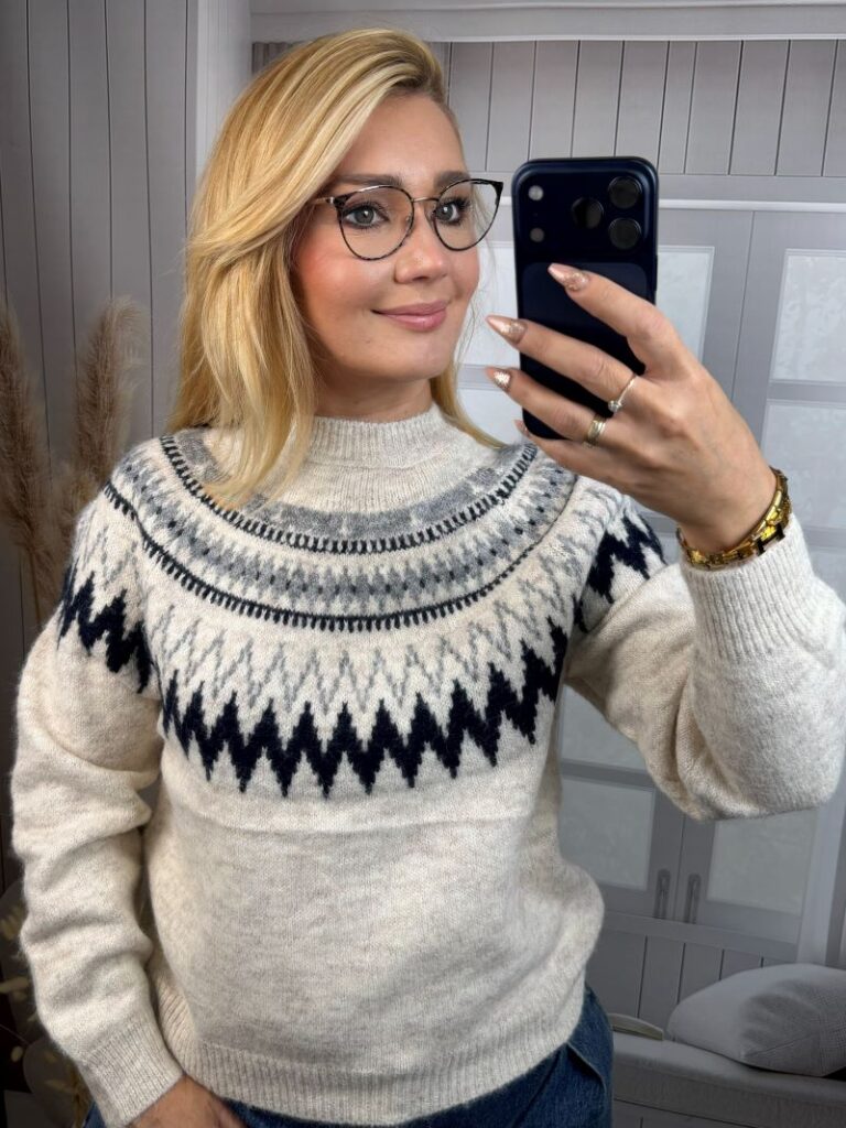 Sweter Zygzak - Beż